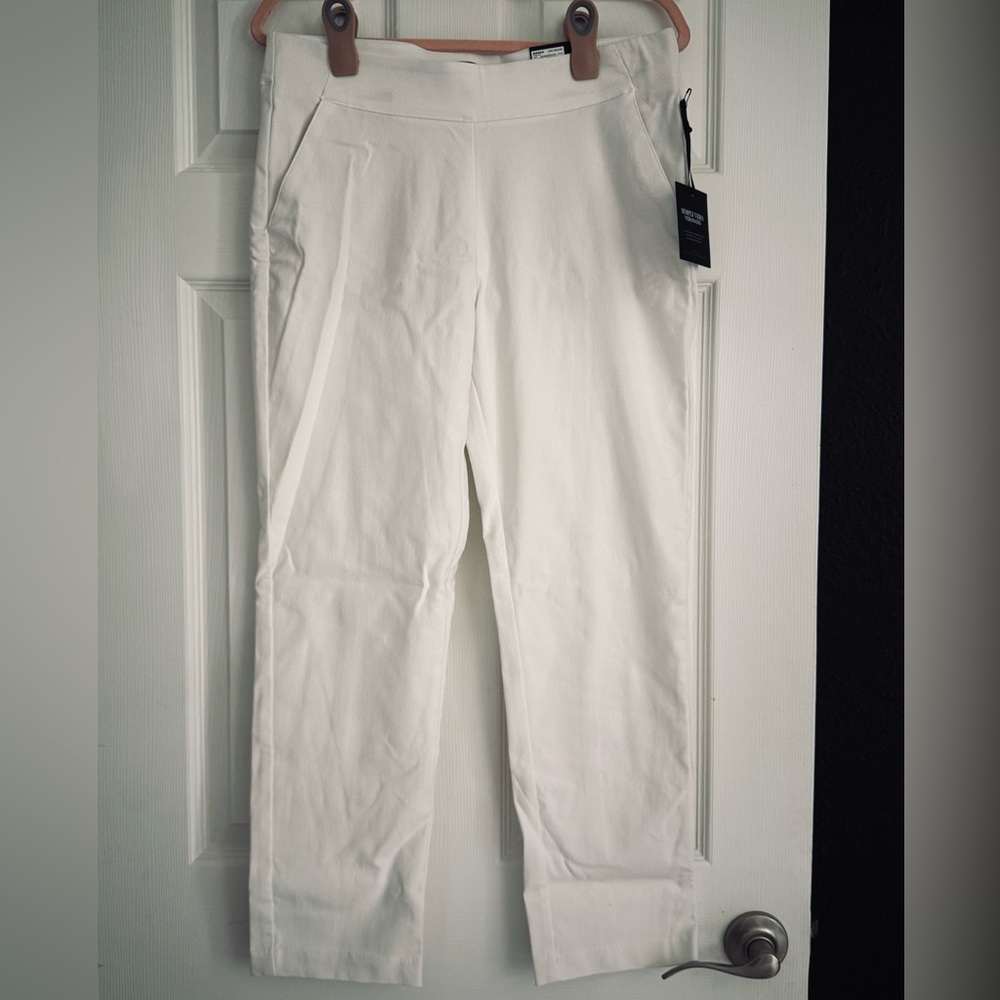 NWT Simply Vera Vera Wang White Mid Rise Skinny Ankle Pants size medium